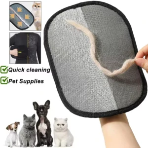 Silicone pet grooming glove for removing loose dog hair