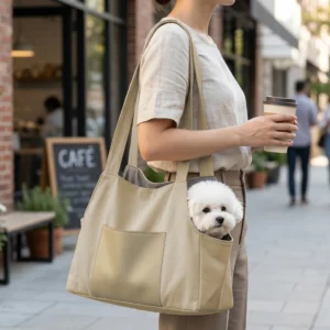 Breathable summer mesh pet carrier tote bag