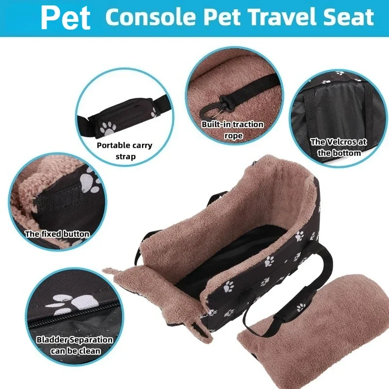 Centre console dog car seat booster for small dogs