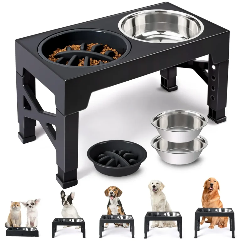 Adjustable Elevated Dog Feeder with Steel Bowls