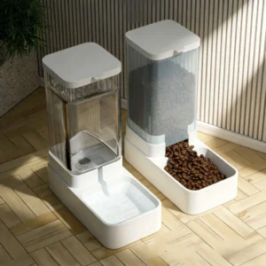 Gravity pet feeder and water dispenser set for dogs