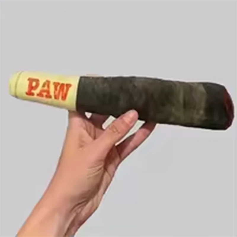 Novelty Cigar Plush Squeaky Dog Toy