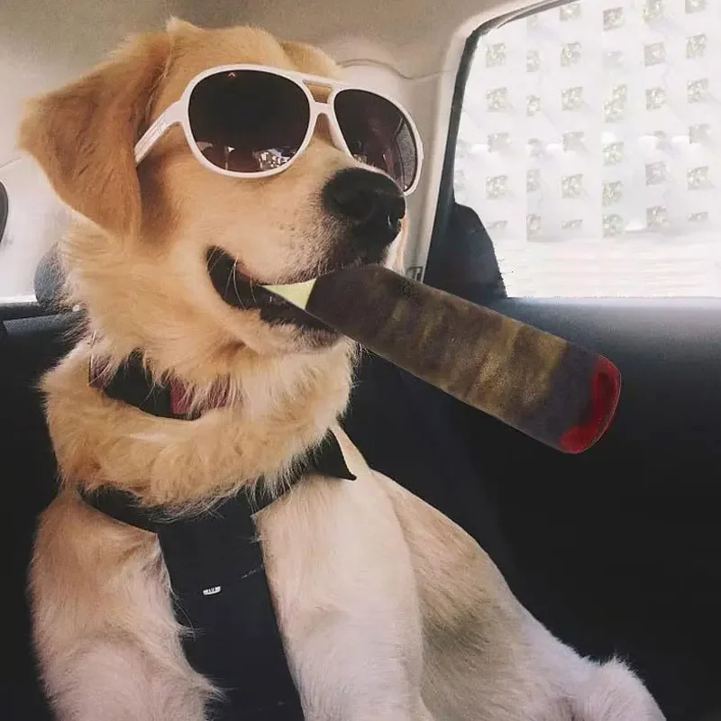 Novelty Cigar Plush Squeaky Dog Toy