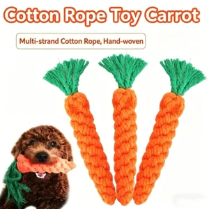 Carrot Cotton Rope Chew Toy for Small Dogs