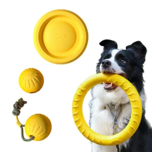 EVA Dog Toy Bundle: Flying Disc, Ball and Tug Rope