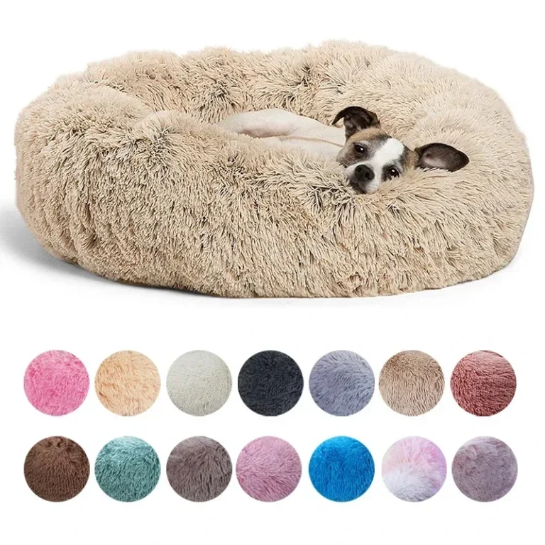 Round Plush Dog Bed (6 Sizes, 40-90cm)