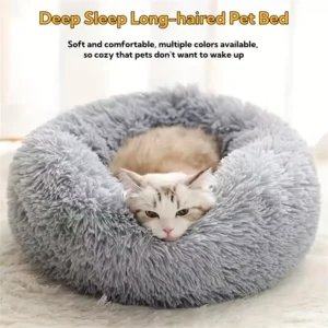 Faux Fur Calming Donut Bed for Dogs