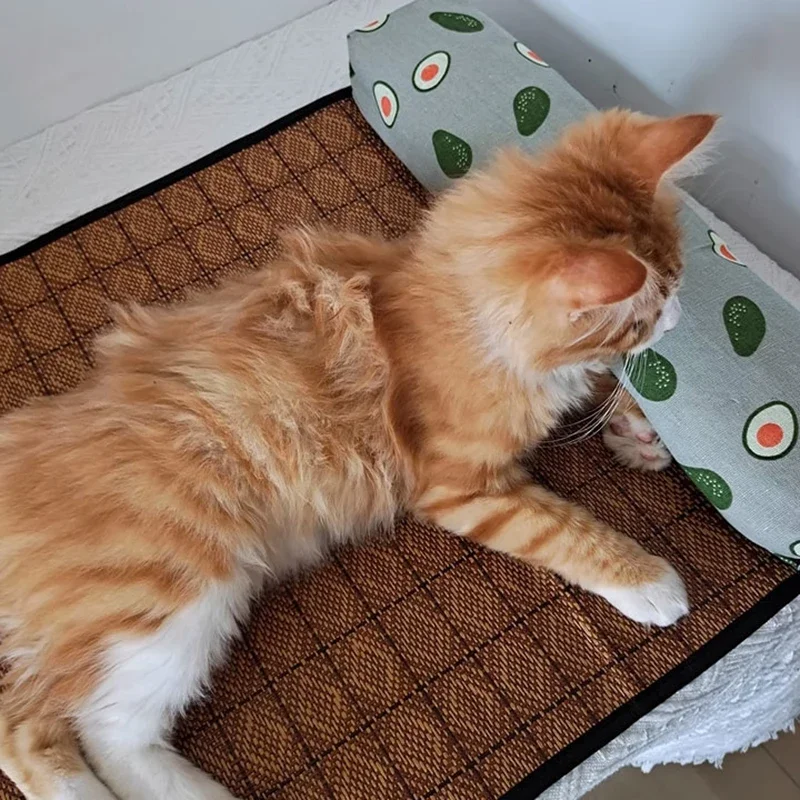 Woven Rattan Self-Cooling Mat for Dogs
