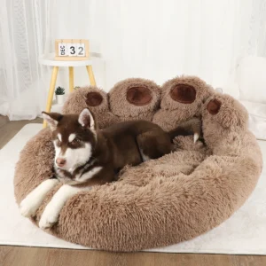 Fluffy Winter Basket Bed for Dogs