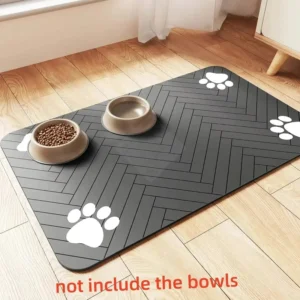 Absorbent Non-Slip Mat for Dog Bowls