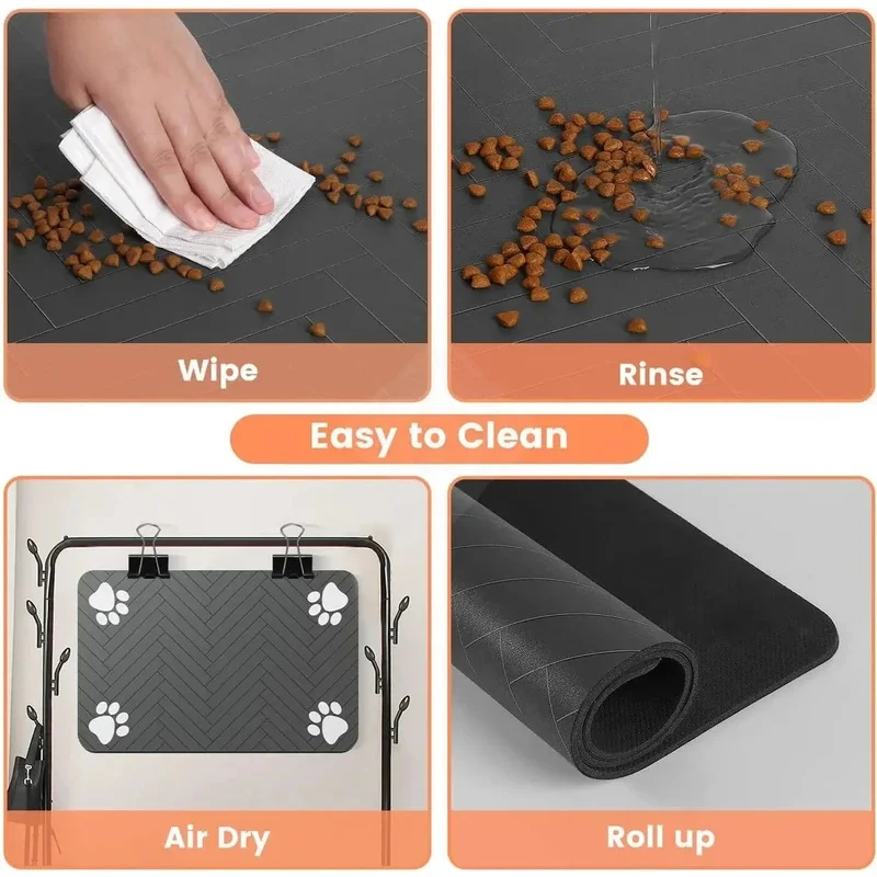 Absorbent Non-Slip Mat for Dog Bowls