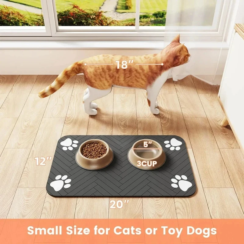 Absorbent Non-Slip Mat for Dog Bowls