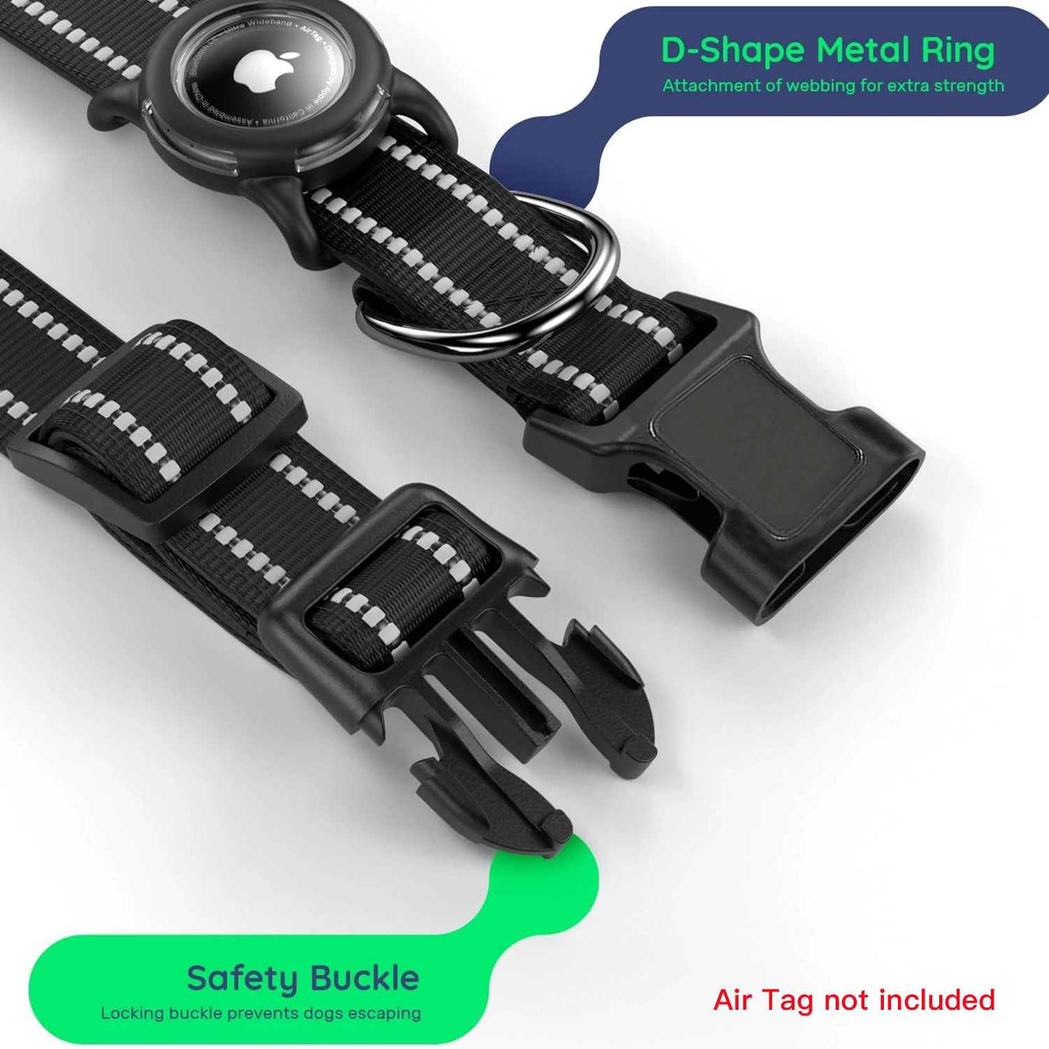 Padded AirTag Collar with Built-In Holder