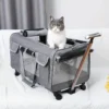 Wheeled Pet Trolley Carrier with Detachable Bag