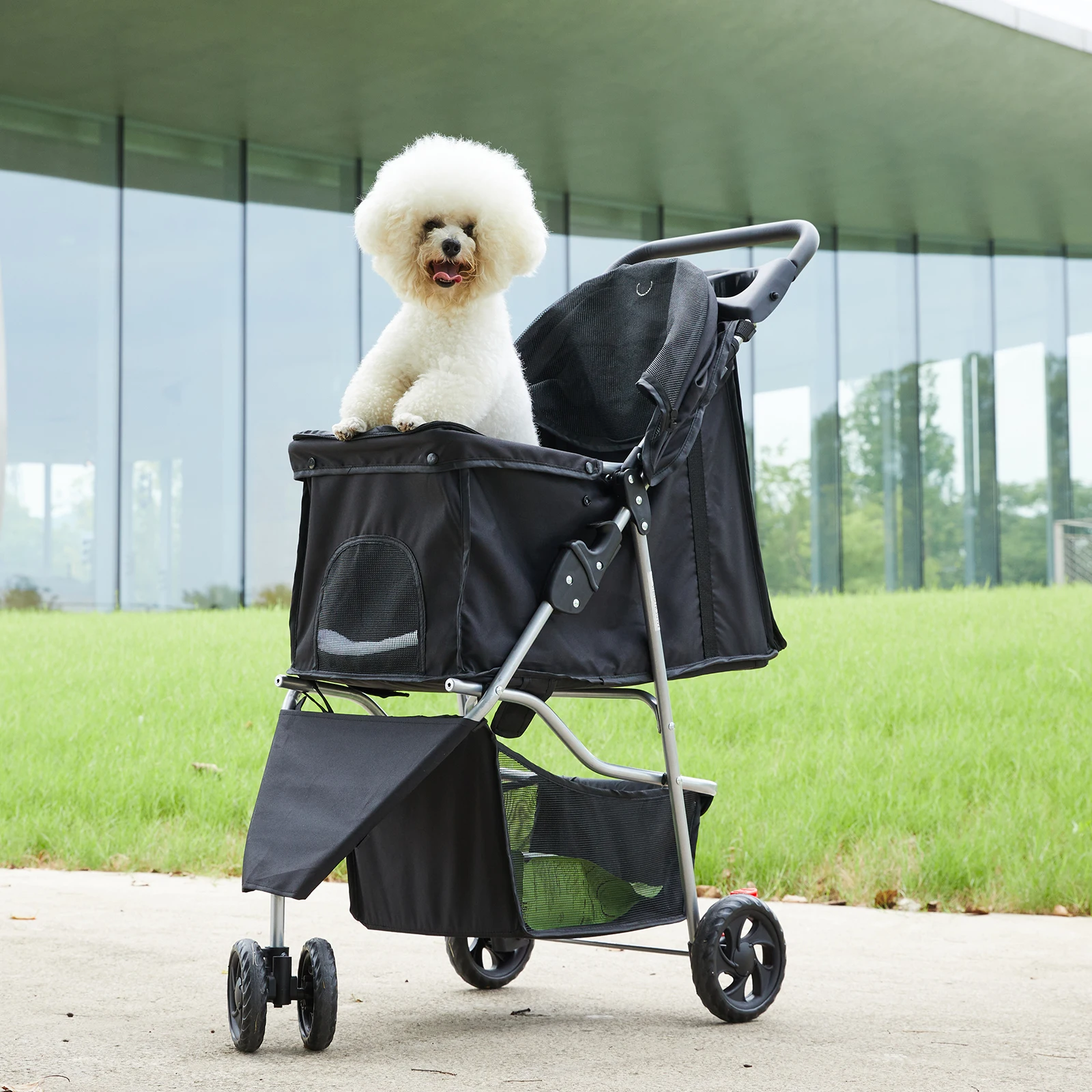 Three-Wheel Folding Dog Stroller