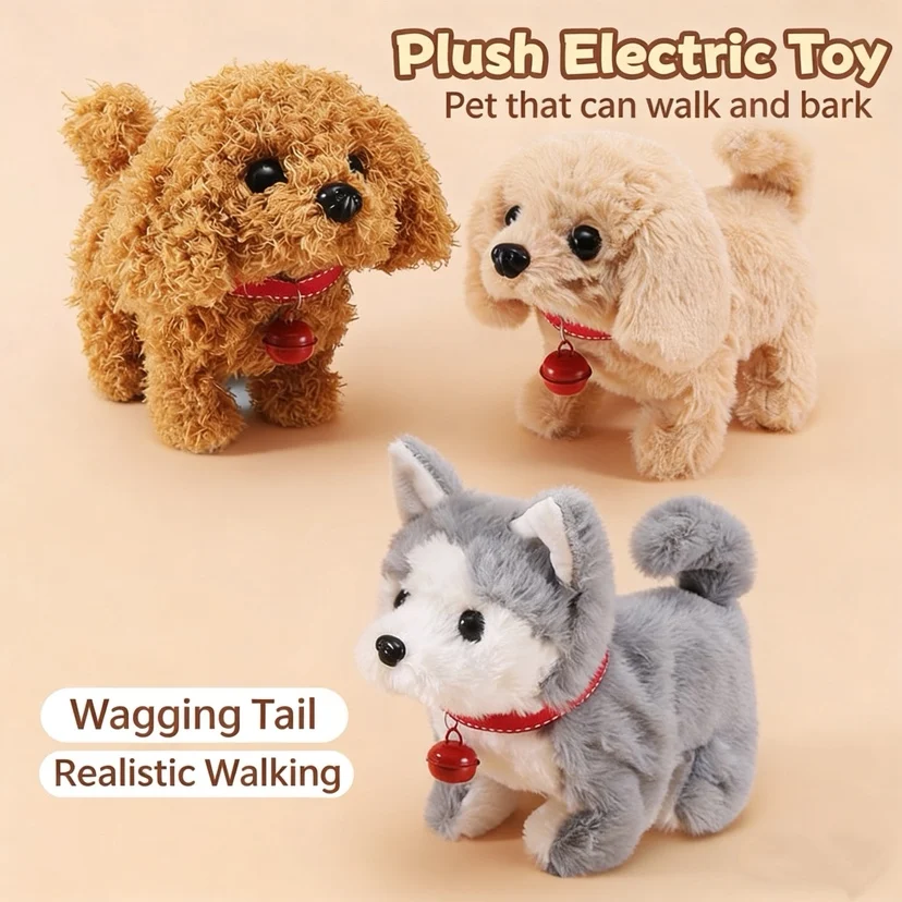 Battery-Powered Walking and Barking Plush Toy