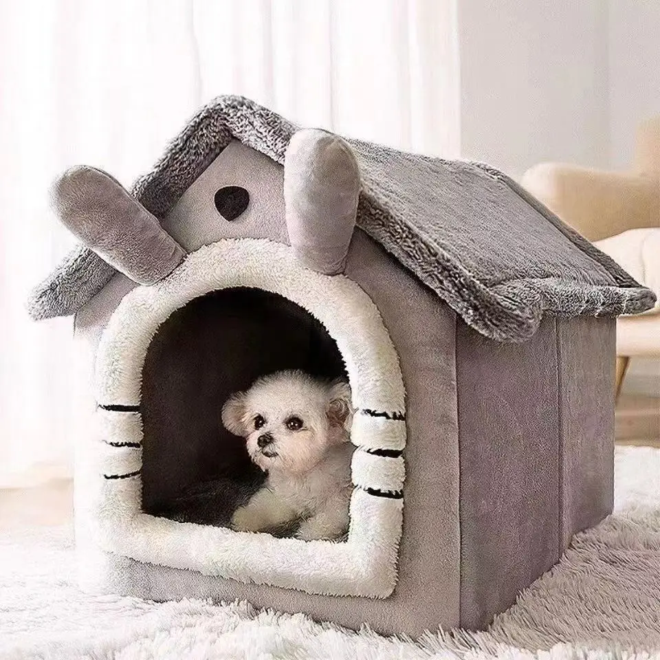 Dog-House Style Covered Bed, Removable Cover