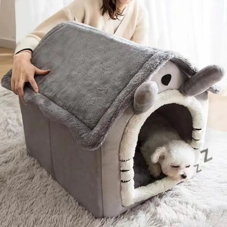 Dog-House Style Covered Bed, Removable Cover