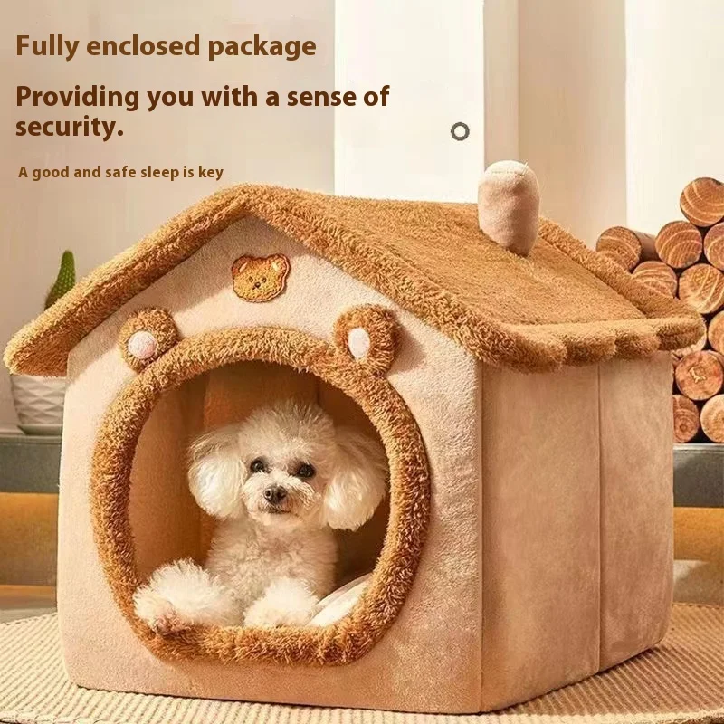 Dog-House Style Covered Bed, Removable Cover