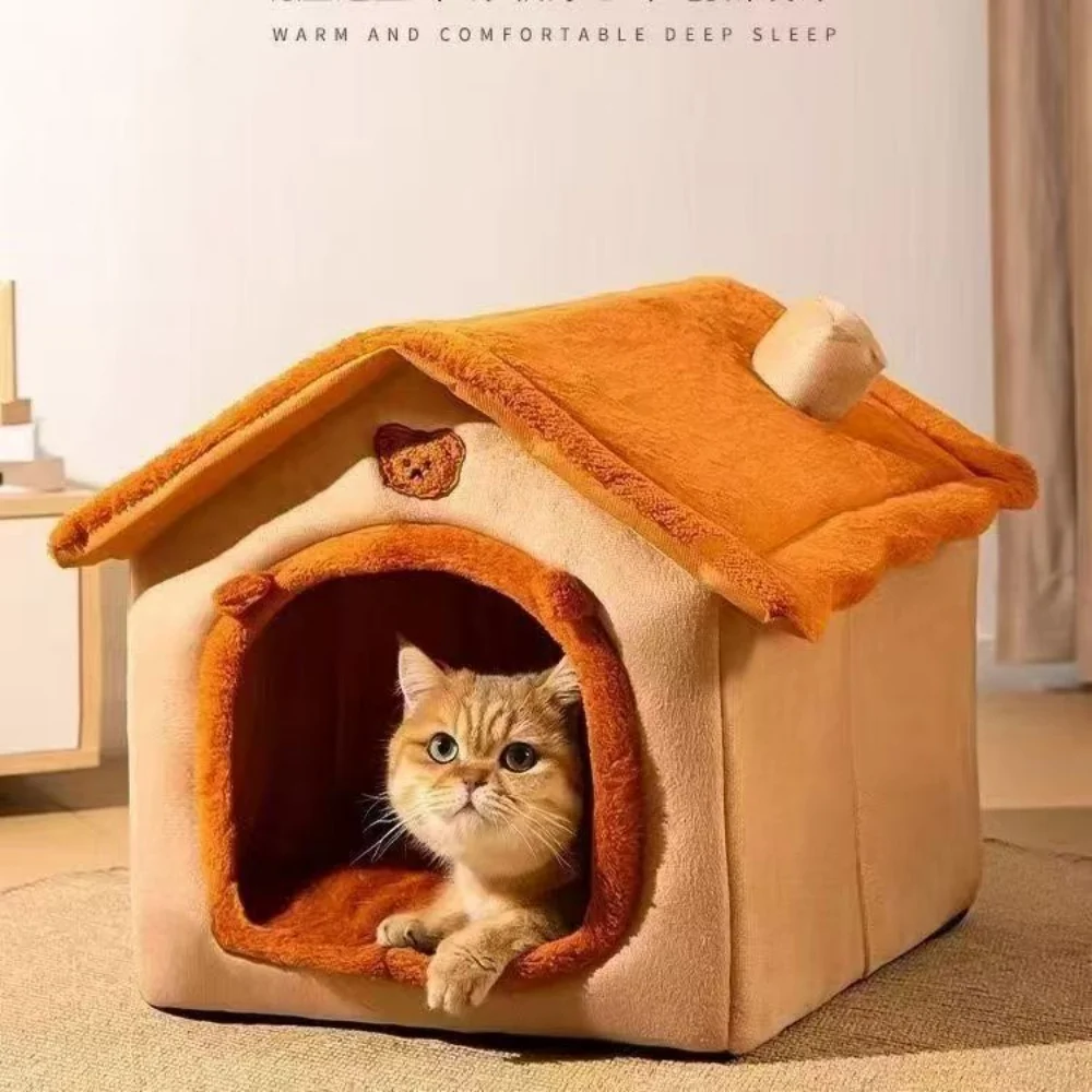 Dog-House Style Covered Bed, Removable Cover