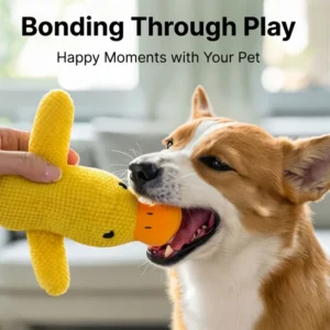 Squeaky Duck with Textured Chewing Surface