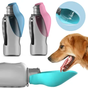 800ml Dog Water Bottle with Fold-Out Trough