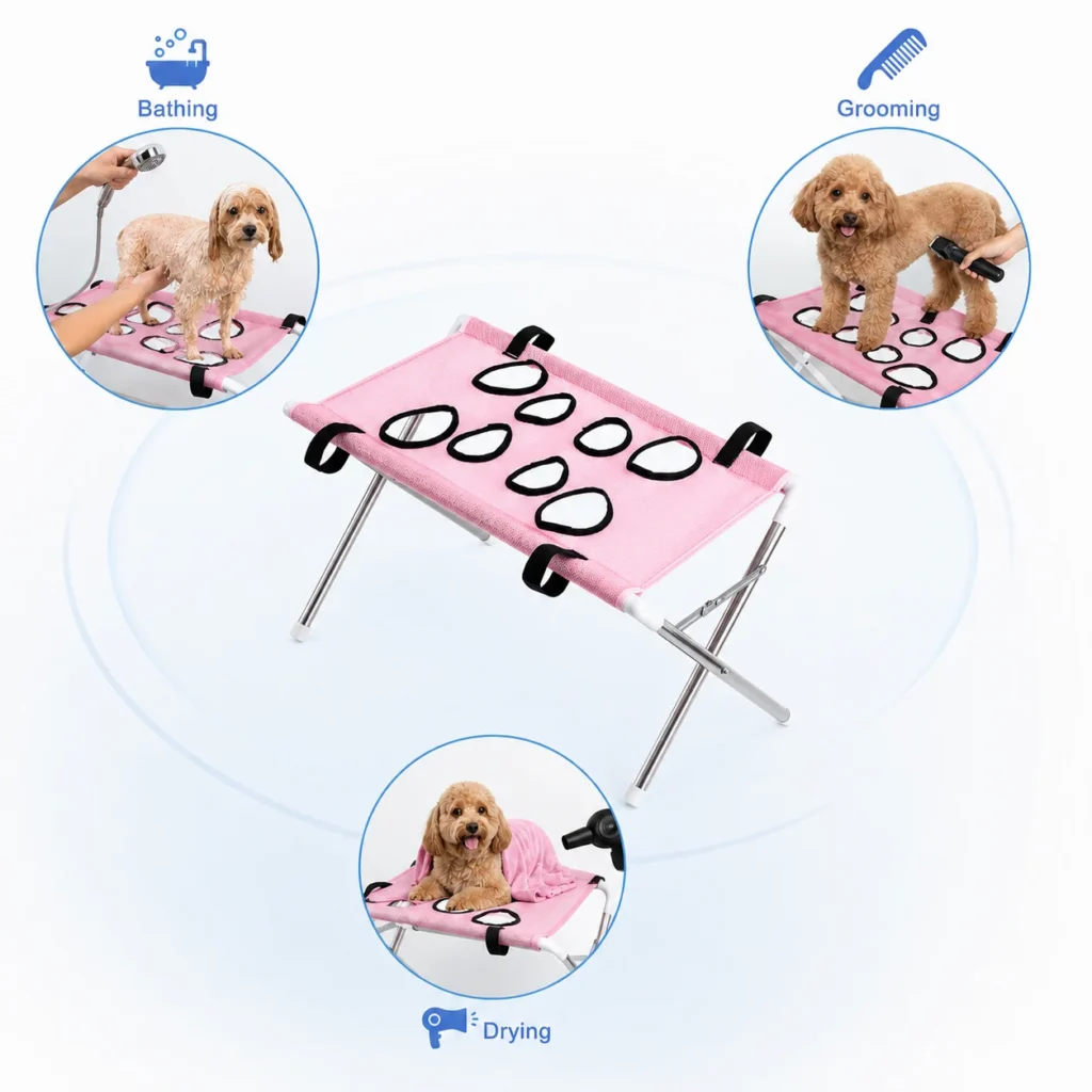 Foldable Grooming Hammock with Leg Openings