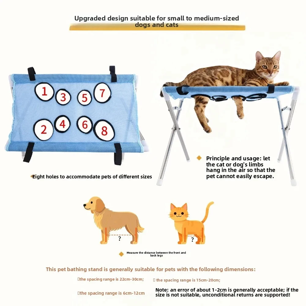 Foldable Grooming Hammock with Leg Openings