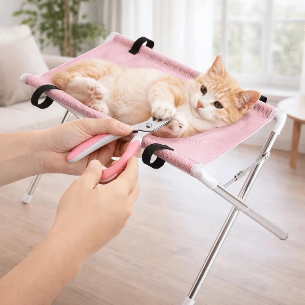 Foldable Grooming Hammock with Leg Openings