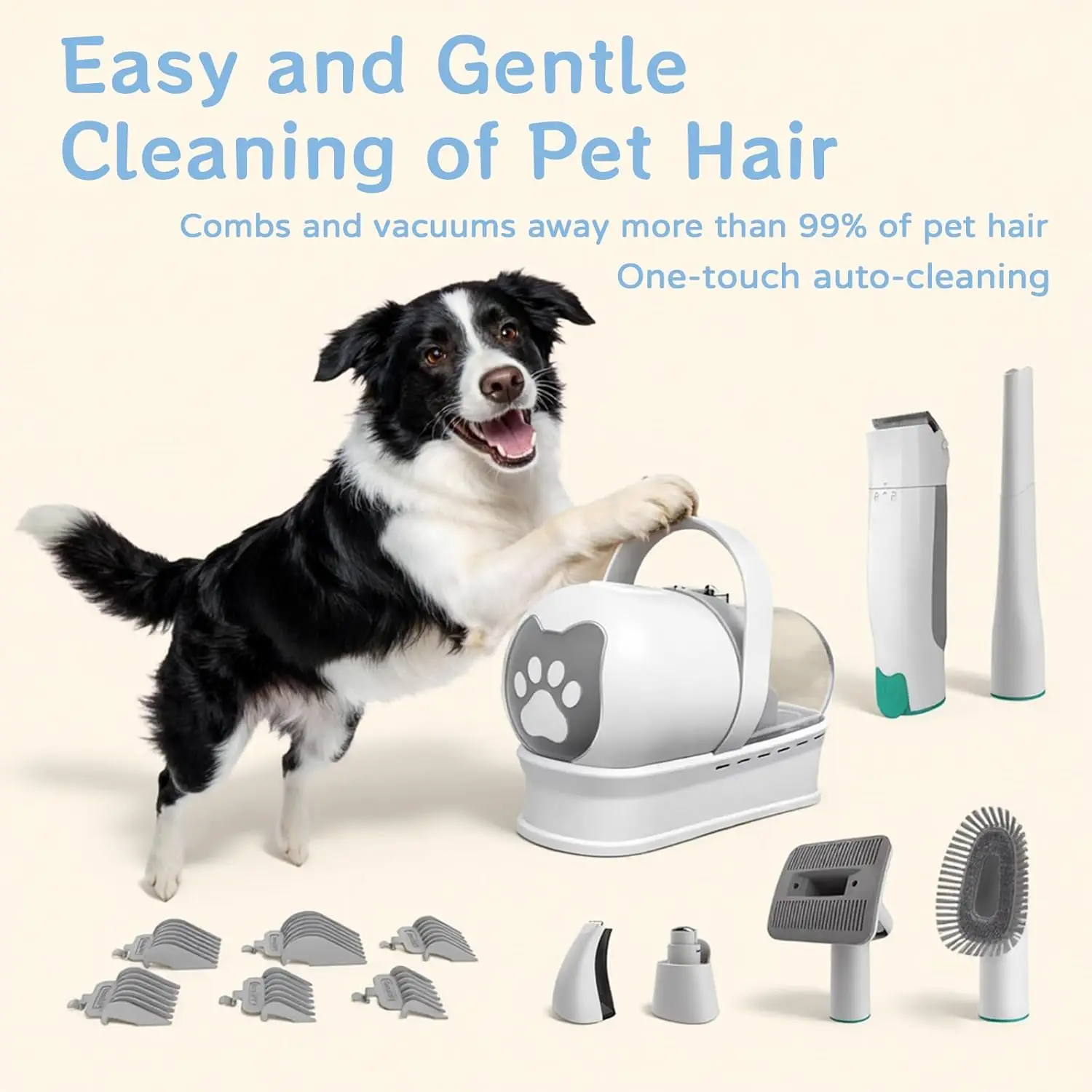 Seven-Piece Grooming Vacuum Kit for Shedding