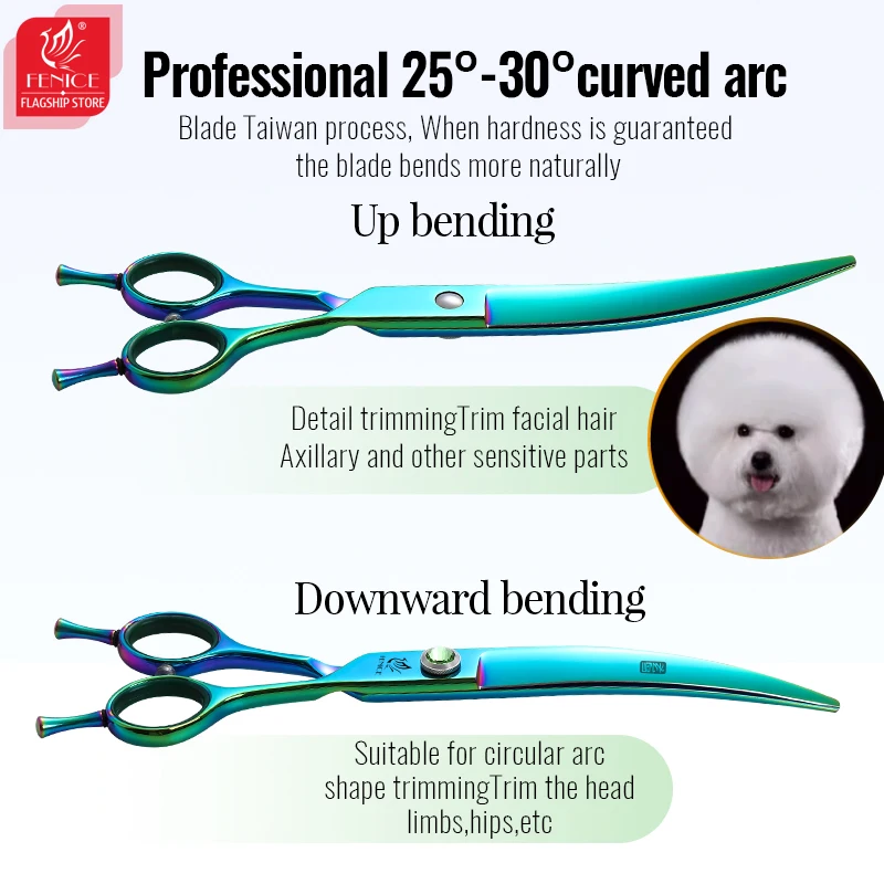 Fenice 7.5 Inch Professional Grooming Scissors Set