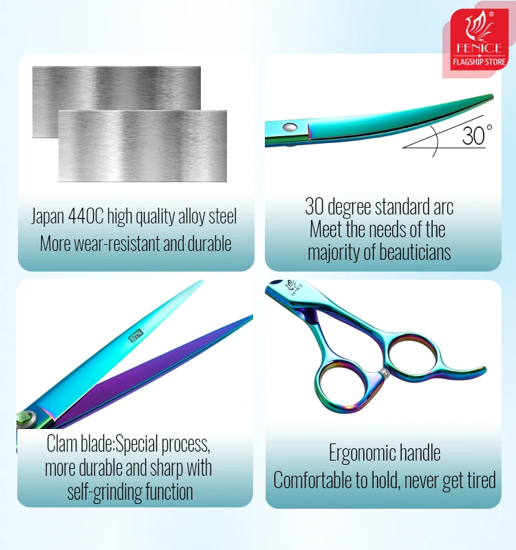 Fenice 7.5 Inch Professional Grooming Scissors Set